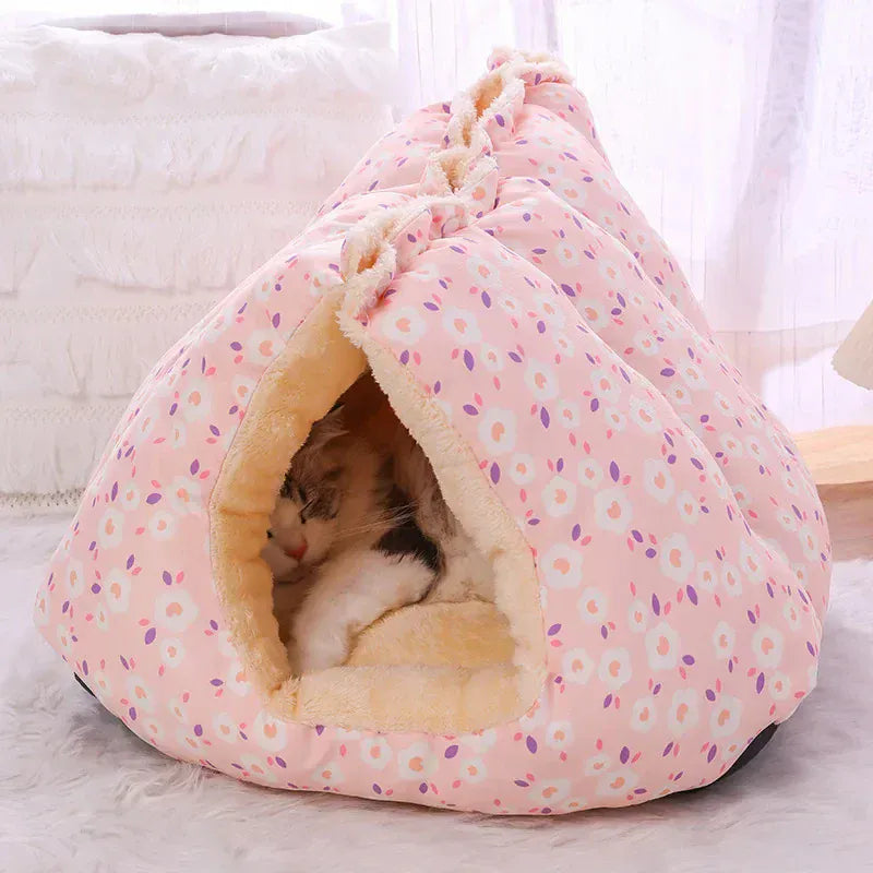 TechnuPet Cat Bed Thick Plush Cat Sleeping Bag