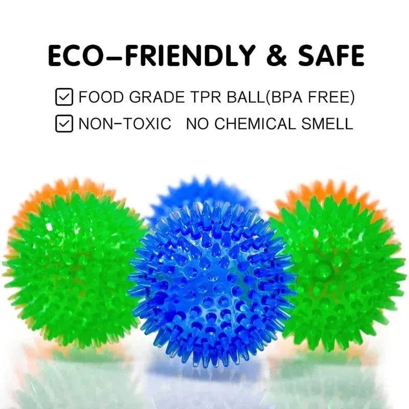 TechnuPet Dog Toys TPR Squeaky Spiky Ball