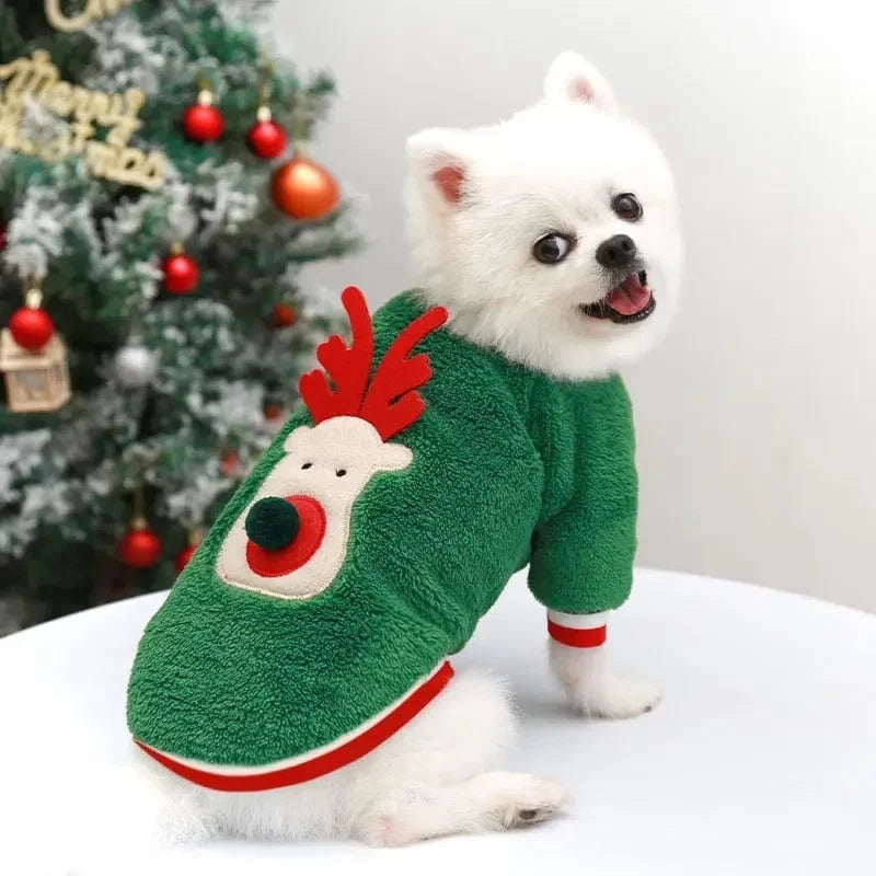 TechnuPet Dog Christmas Outfit Warm Christmas Hoodie for Dogs