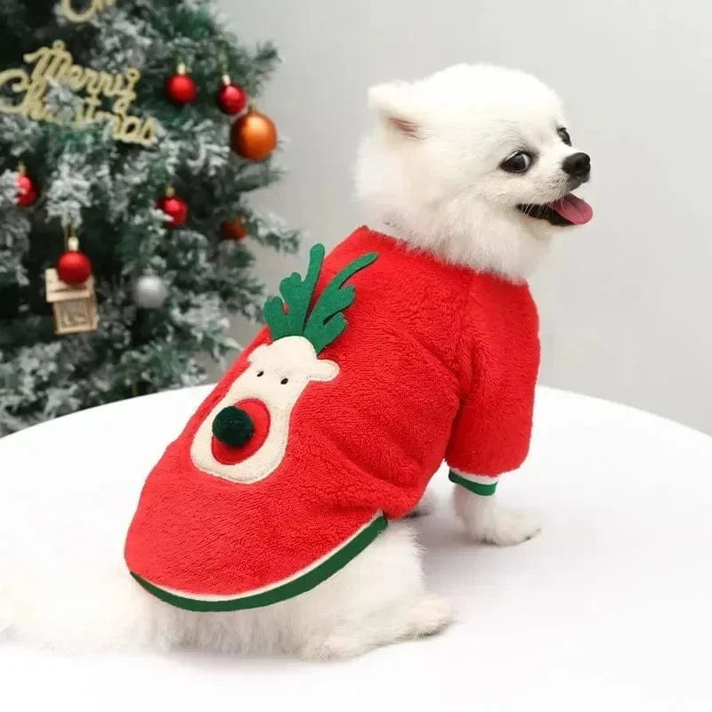 TechnuPet Dog Christmas Outfit Warm Christmas Hoodie for Dogs
