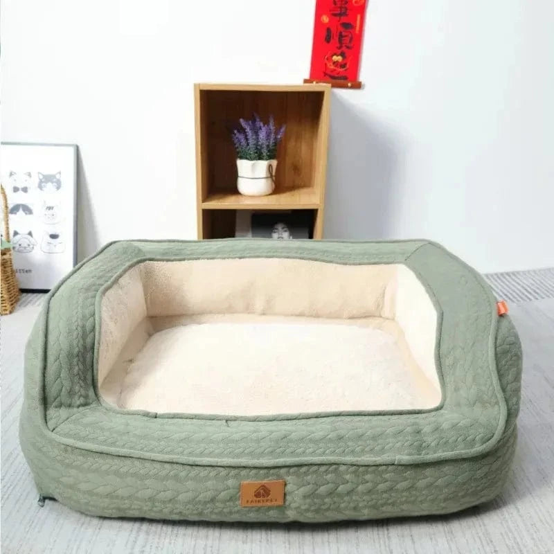 TechnuPet Dog Bed Green / XL 66X55X24cm Warm Sofa Pet Bed for Cats and Dogs