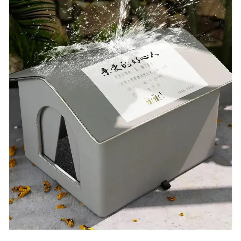 TechnuPet Cat House Waterproof Foldable Outdoor Cat House