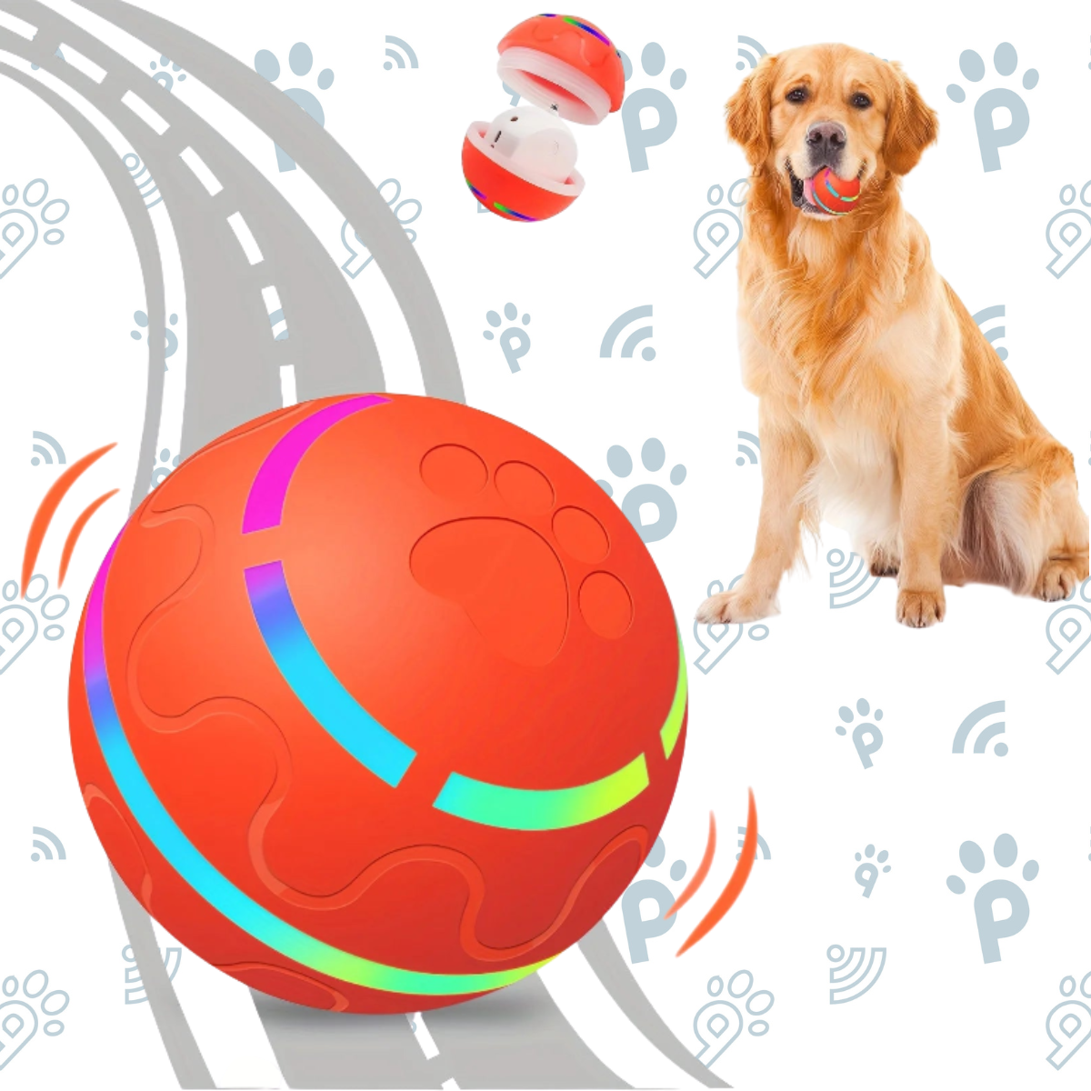 Balle interactive pour chien