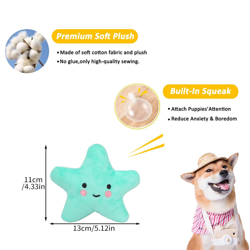 5-Pack Plush Dog Toys