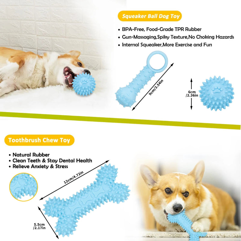 5-Pack Plush Dog Toys