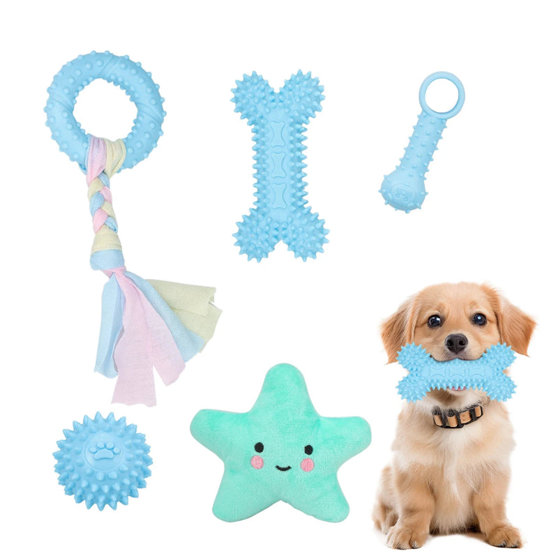 5-Pack Plush Dog Toys