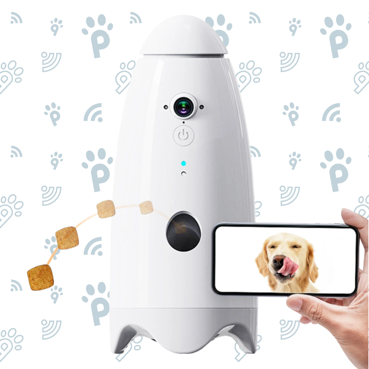 Caméra intelligente pour chien avec distributeur de friandises
