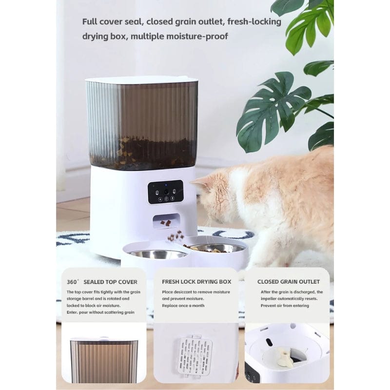 TechnuPet Smart Cat Feeder 5L Smart Automatic Pet Feeder with Camera