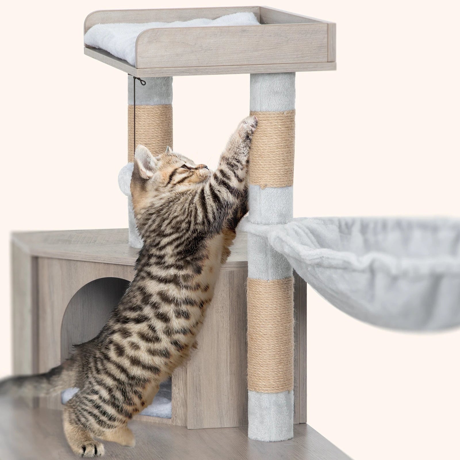 Cat Tree with Litter Box Cabinet