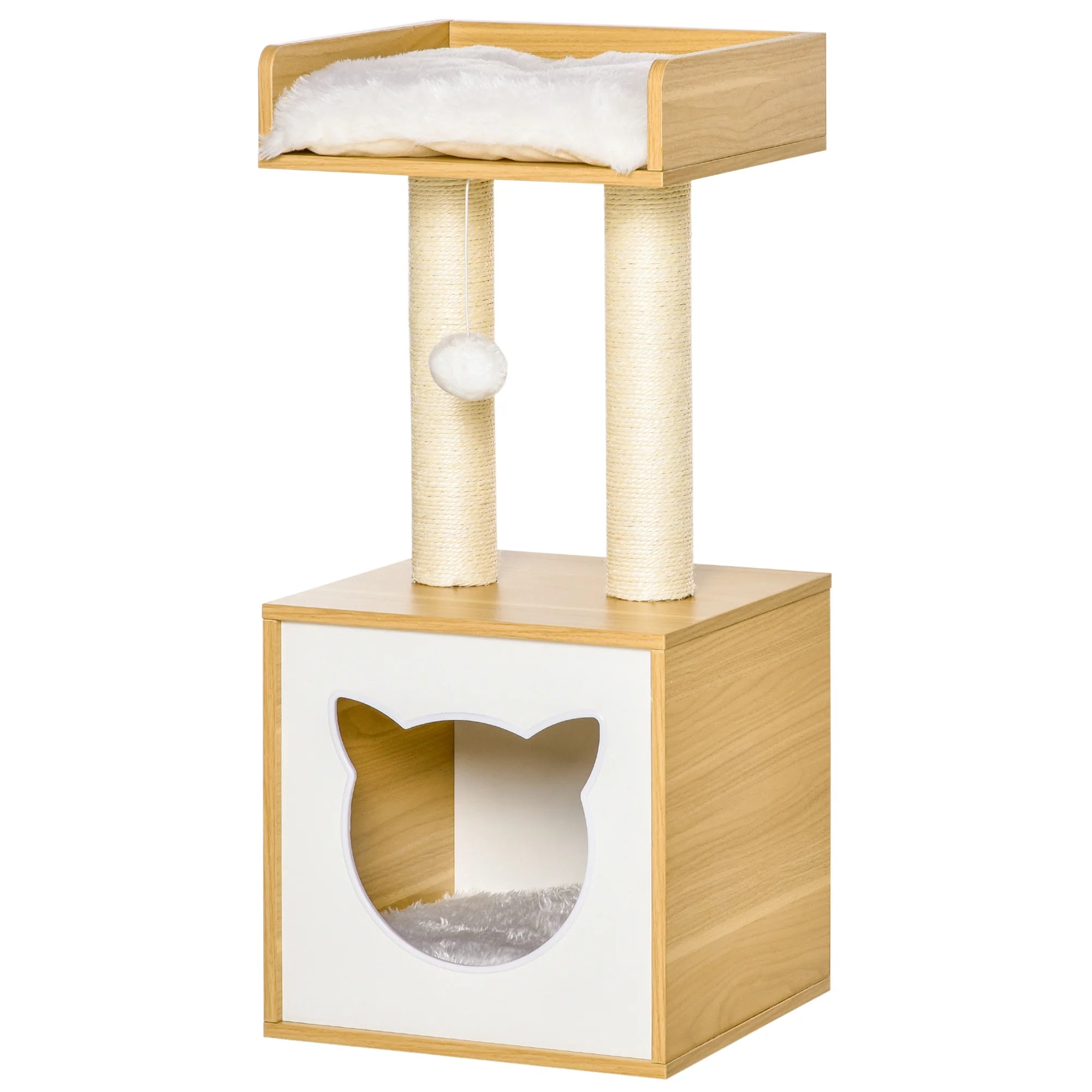 Compact Cat Tree with Cave Bed-