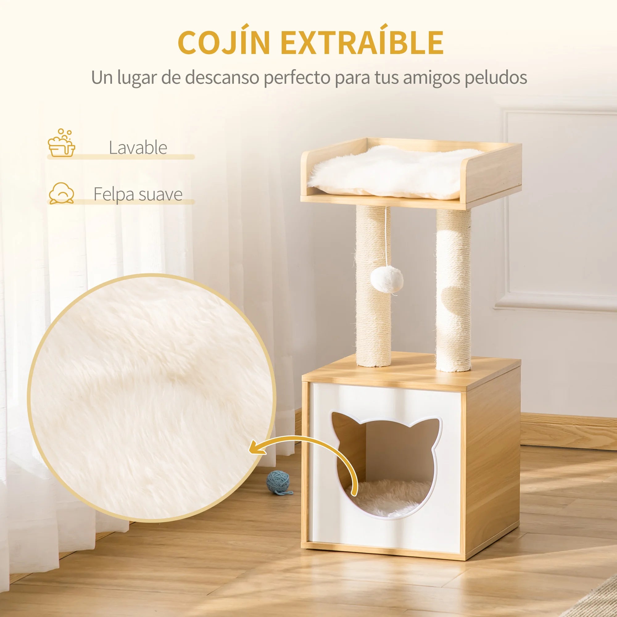 Compact Cat Tree with Cave Bed