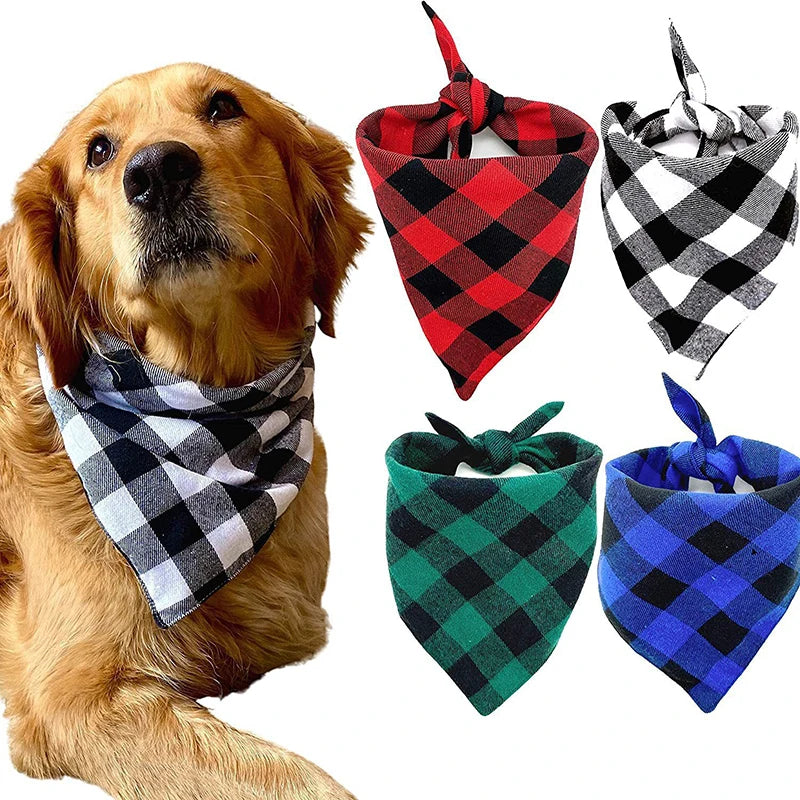 Cotton Plaid Dog Bandana