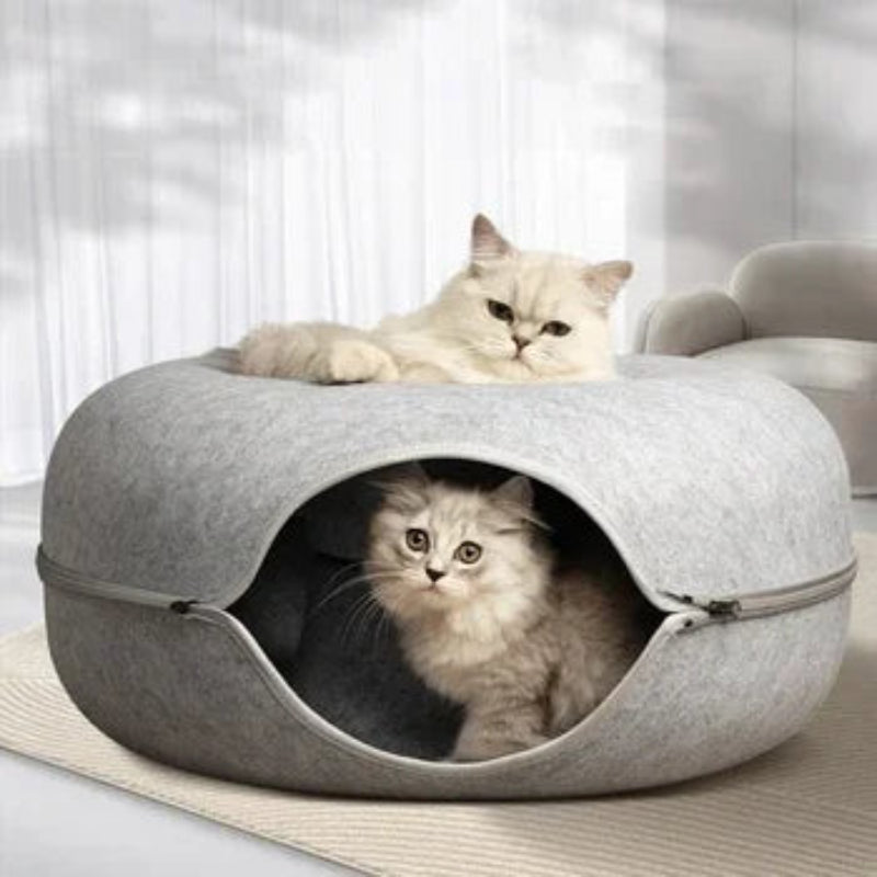 Felt Donut Cat Bed & Tunnel