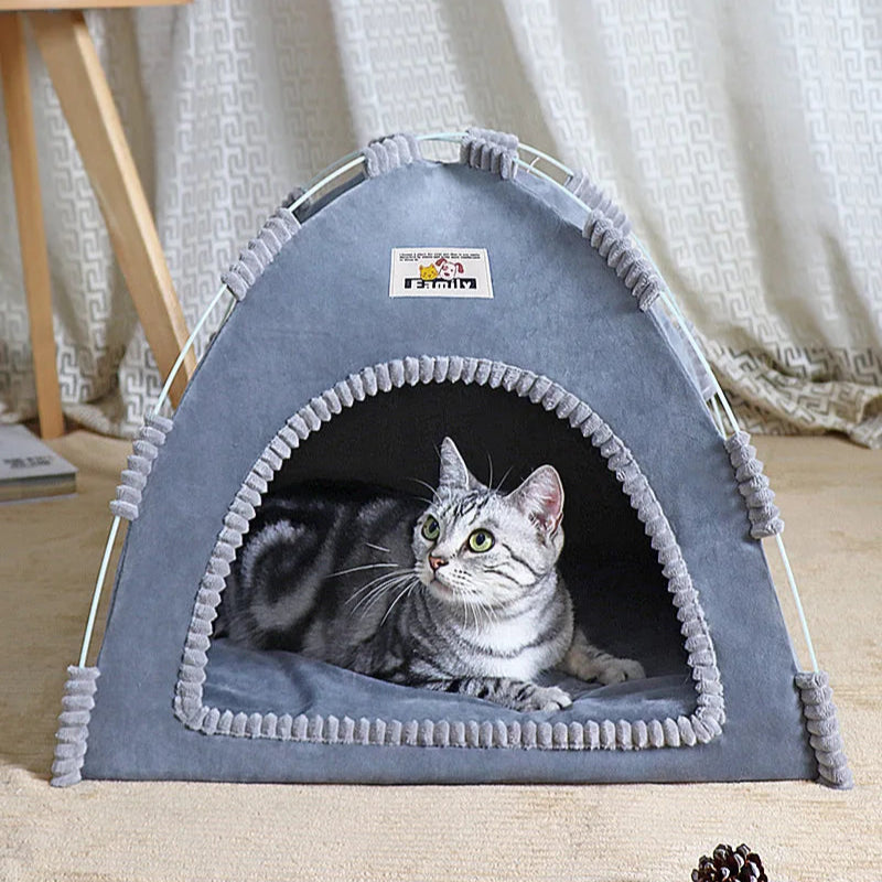 Foldable All-Season Cat Tent House