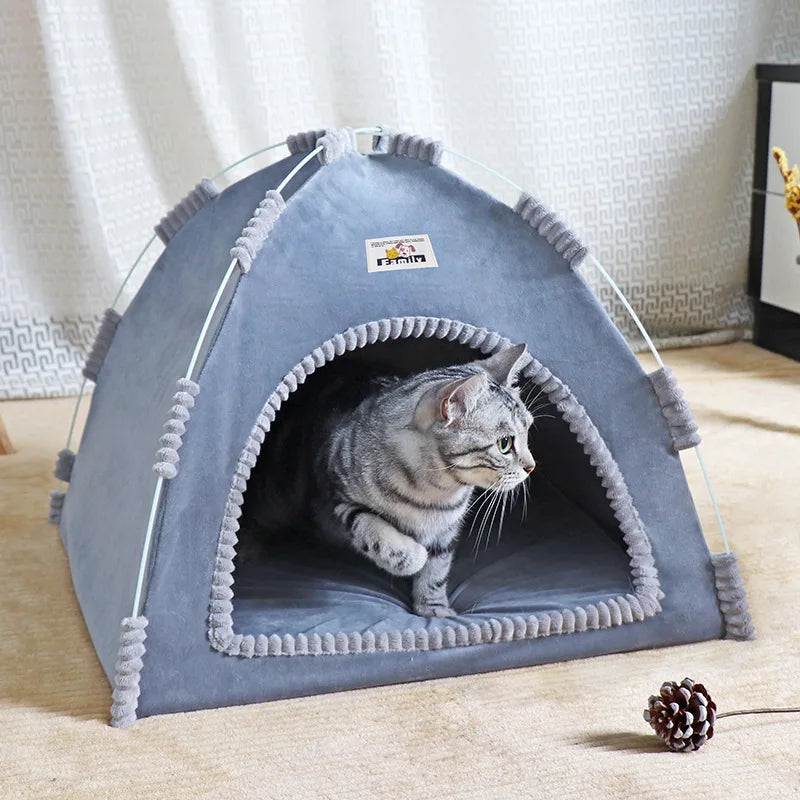 Foldable All-Season Cat Tent House