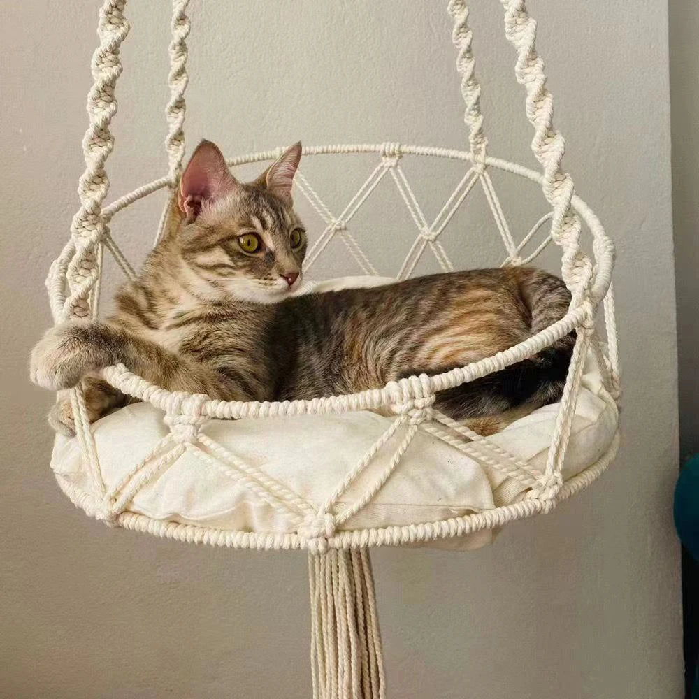 Hand-Woven Boho Kitten Hammock