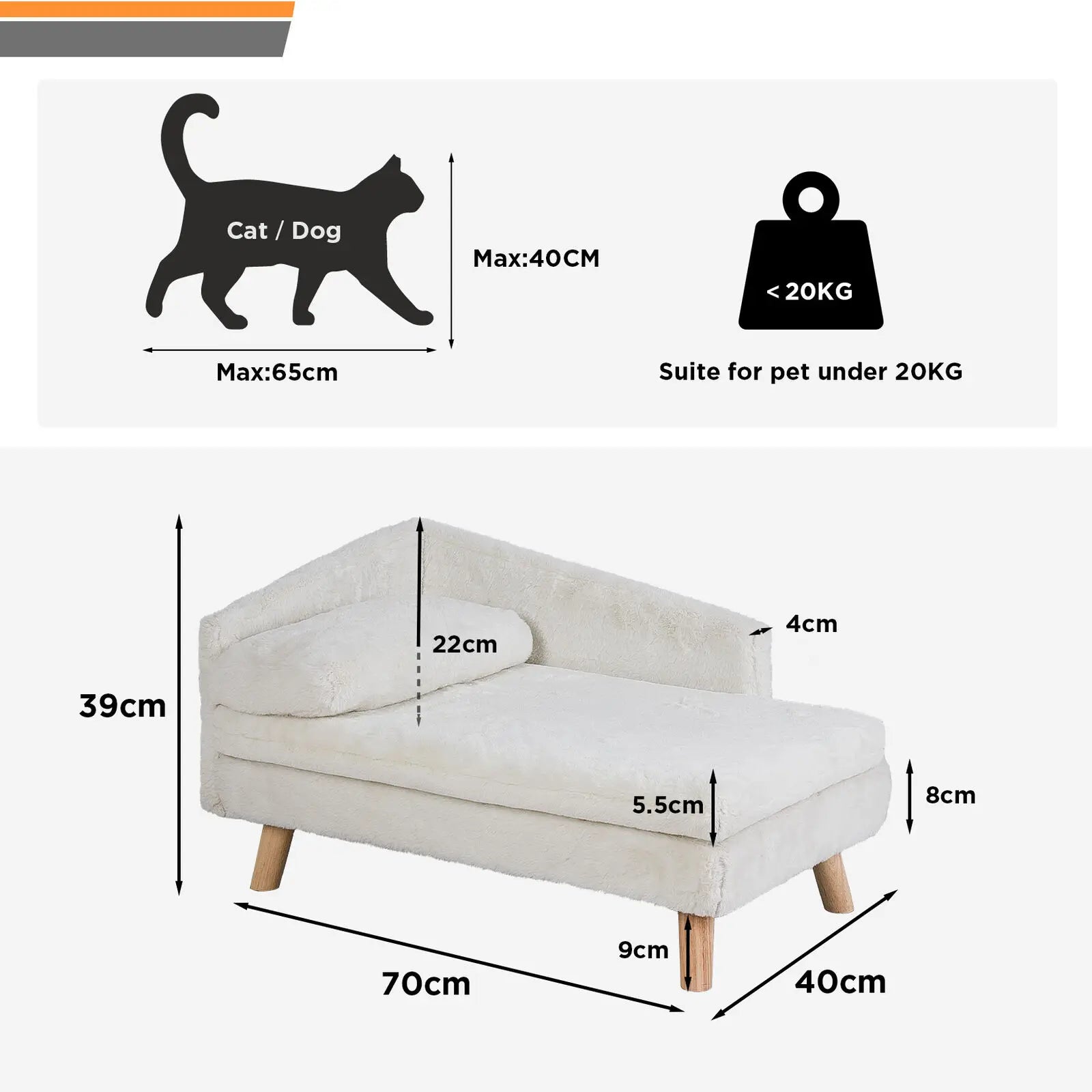 L-Shaped Elevated Pet Sofa