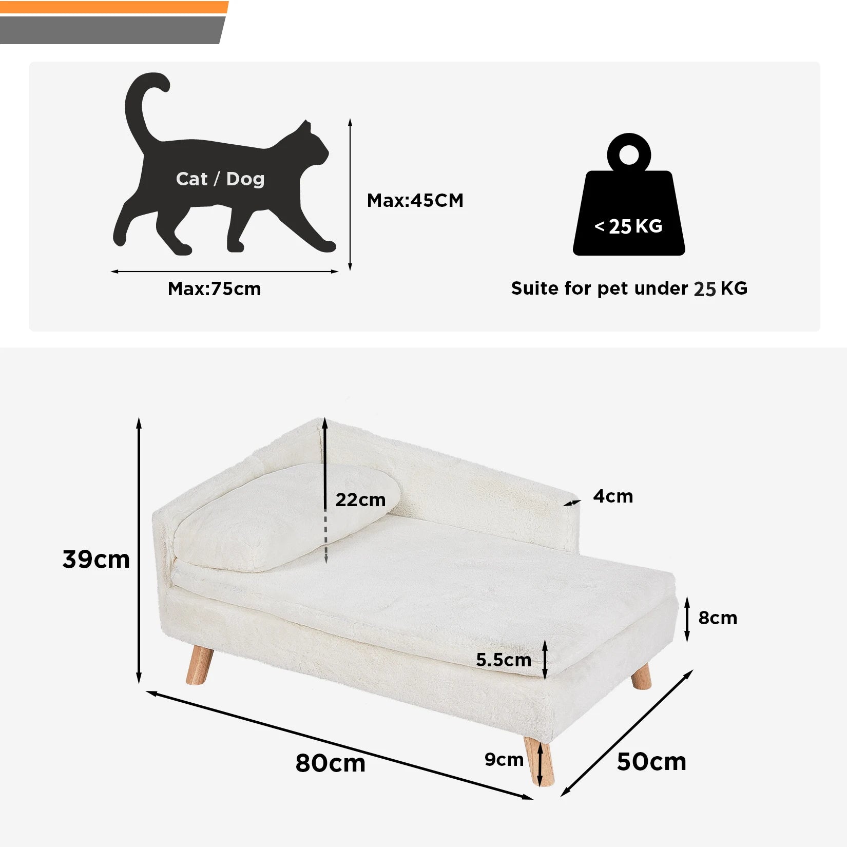 L-Shaped Elevated Pet Sofa