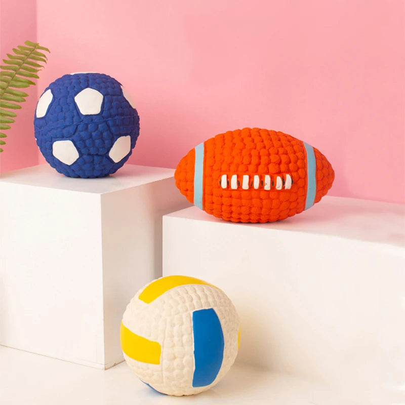 Latex Sports Ball Squeaky Dog Toy