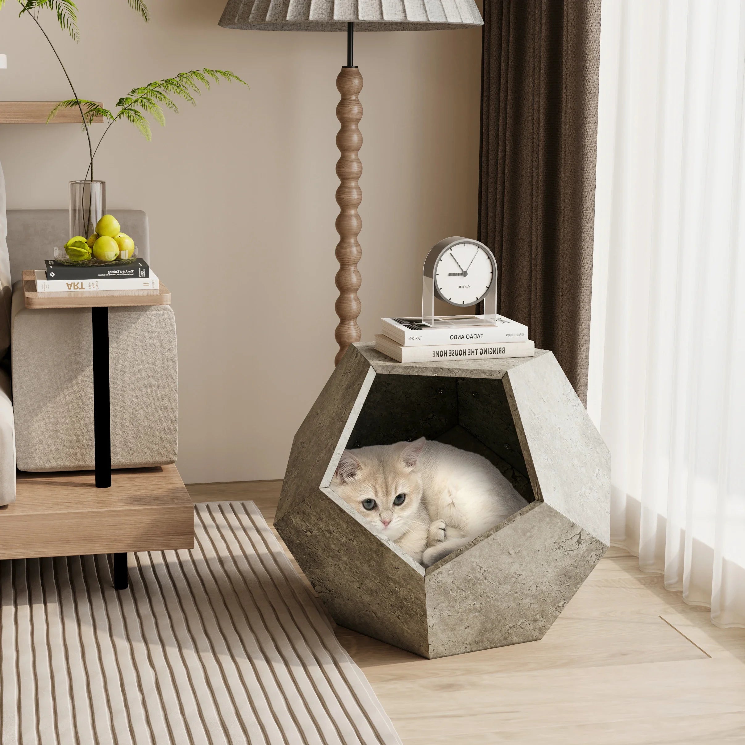 Modern Cat Litter Side Table