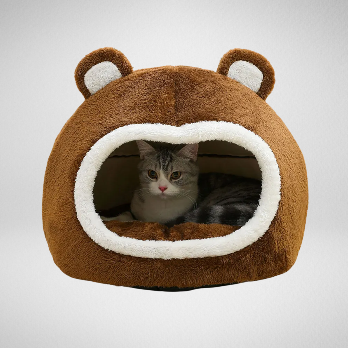 Plush Cave Cat Bed