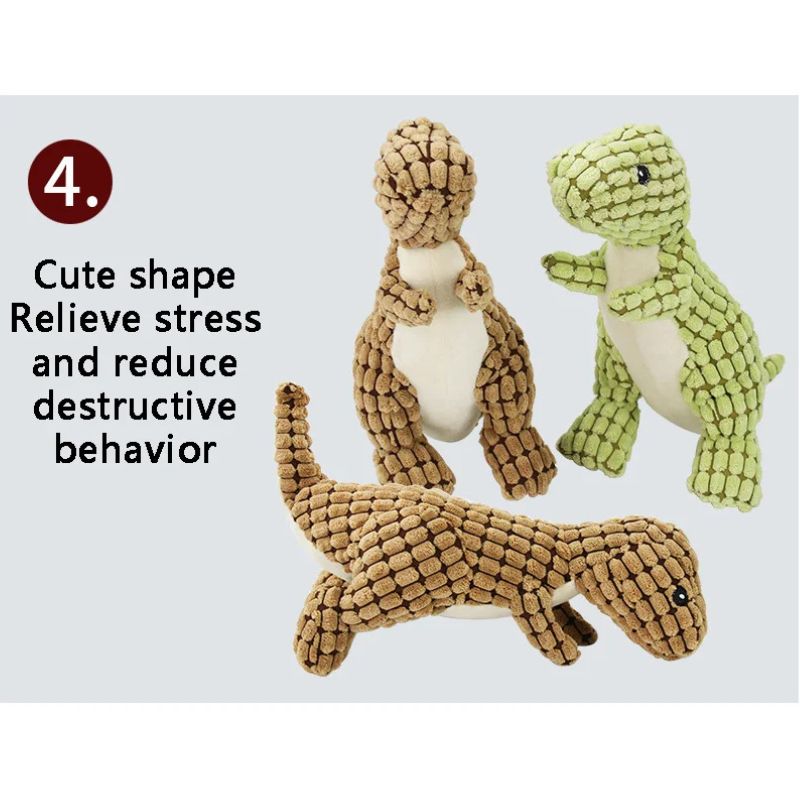 Plush Dinosaur Squeaky Dog Toy