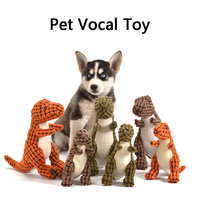 Plush Dinosaur Squeaky Dog Toy