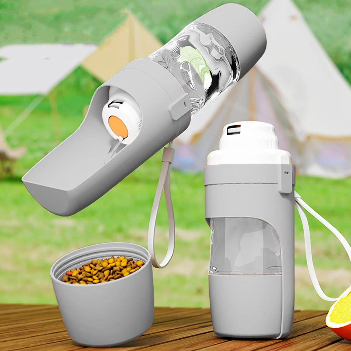 Portable Pet Water Bottle with Food Storage
