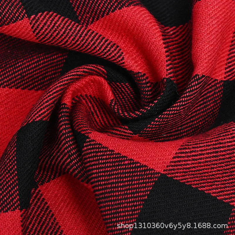 Red & Black Plaid Dog Bandana