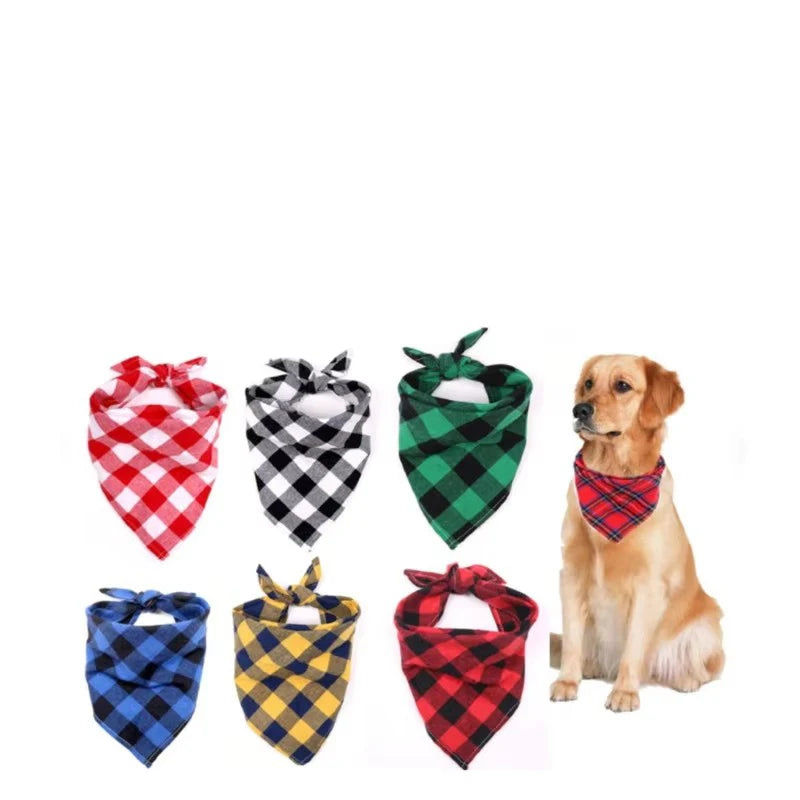 Red & Black Plaid Dog Bandana