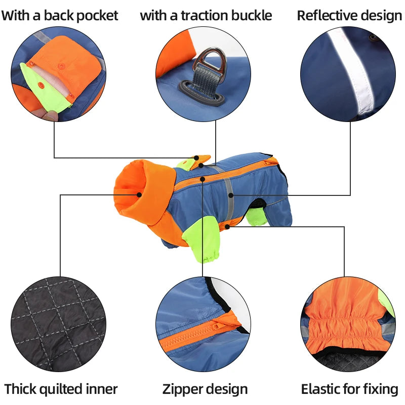 Reflective Windproof Dog Winter Jacket