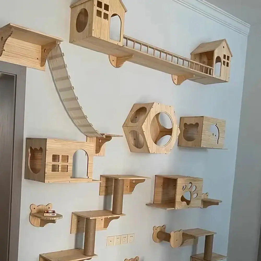Arbre à chat mural et étagères