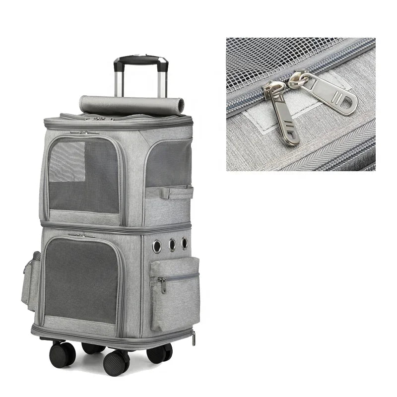 Double chariot de transport pour animaux