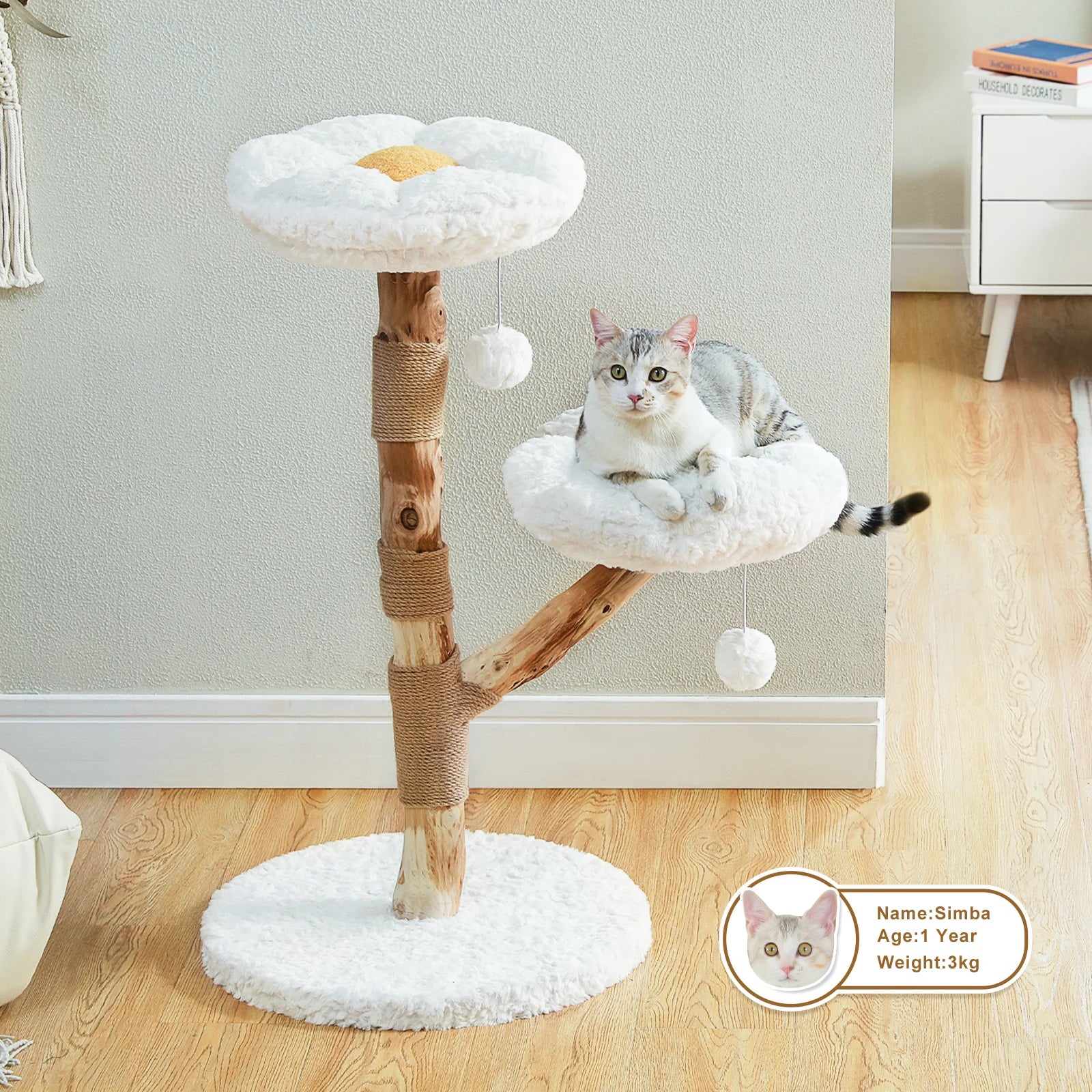 Arbre à chat fleuri de luxe