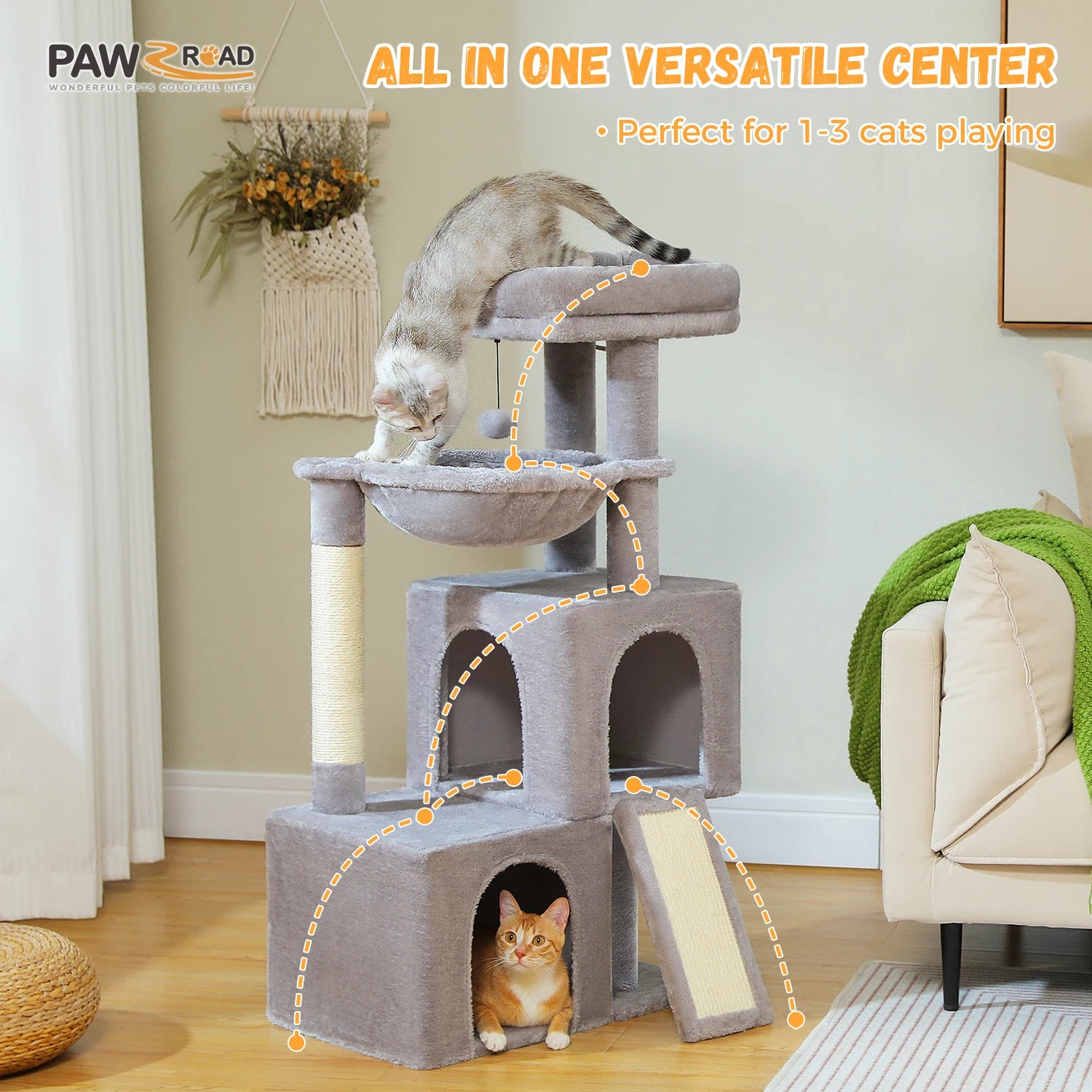 Grand arbre à chat multi-niveaux XL