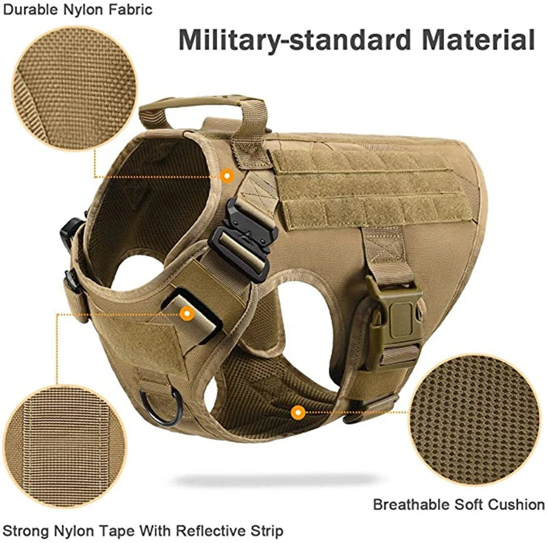 Harnais tactique militaire pour chien
