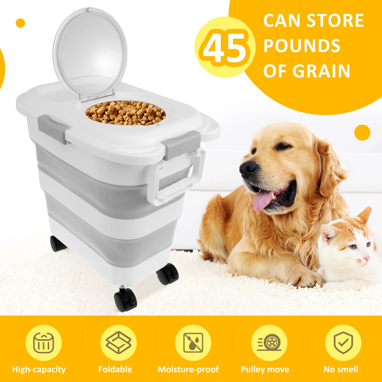Boîte pliable pour nourriture pour animaux