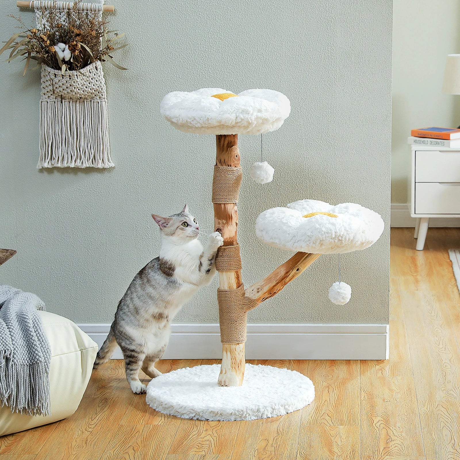 Arbre à chat fleuri de luxe