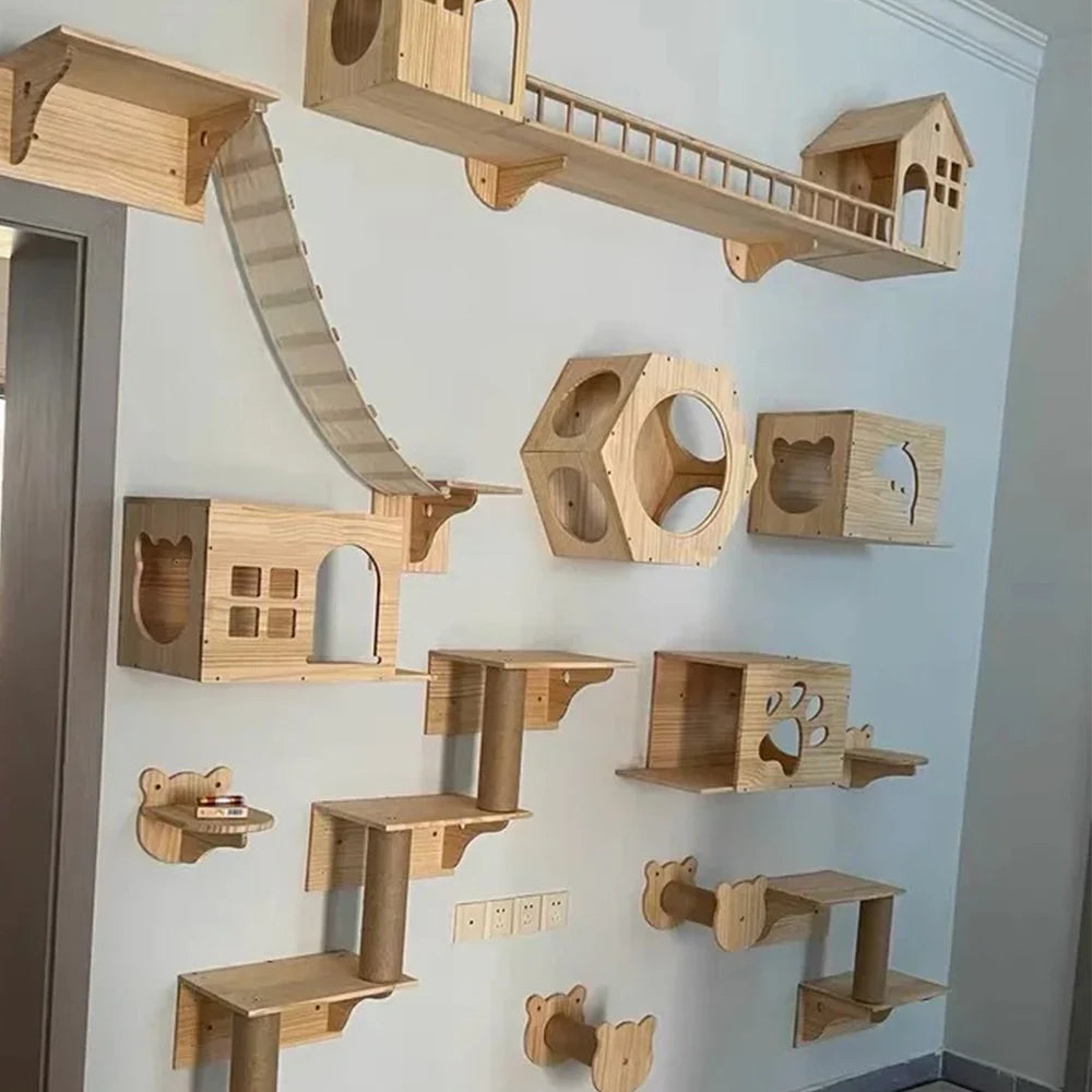 Arbre à chat mural et étagères