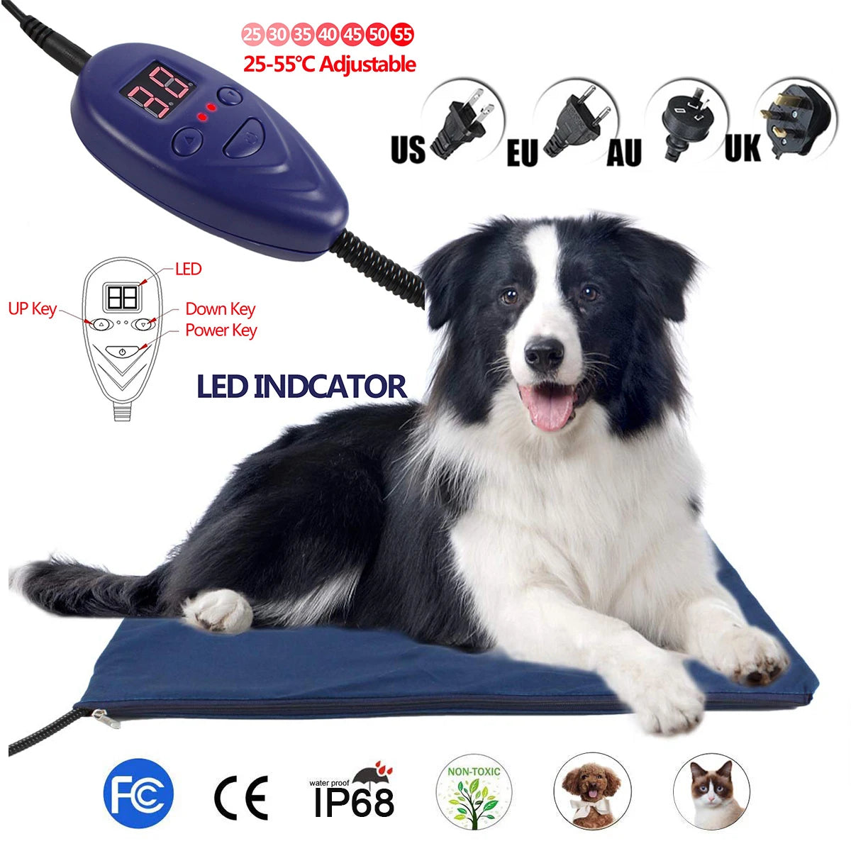 Coussin chauffant électrique pour chien