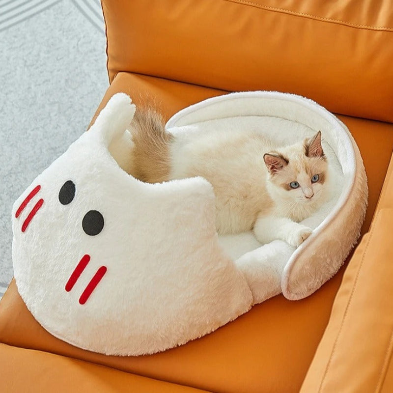 Semi-Enclosed Cat Bed Slip-On Style