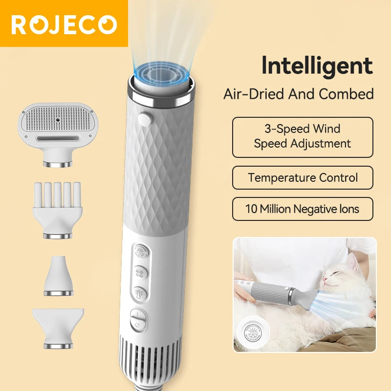 Sèche-cheveux et brosse de toilettage 2 en 1 pour animaux de compagnie