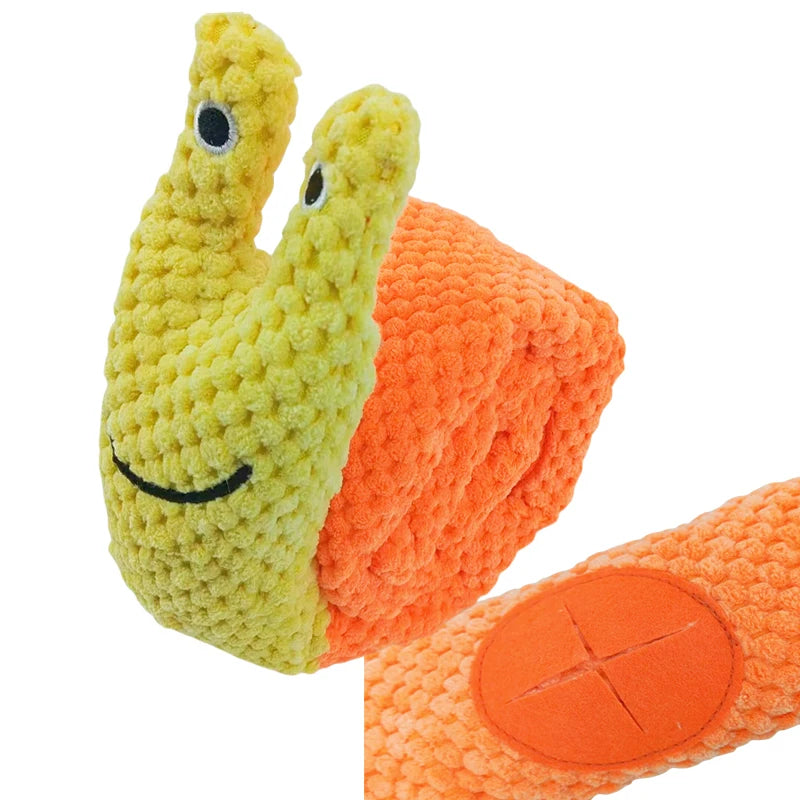 Snail Plush Dog Puzzle Feeder