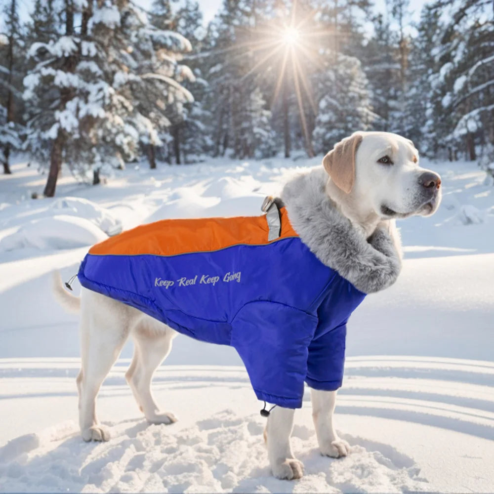 Thick Waterproof Warm Dog Coat with Fur Collar
