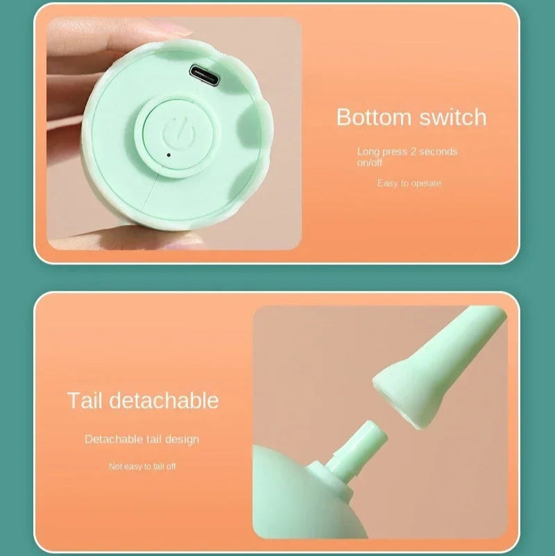 USB Rolling Interactive Cat Ball with Mouse Tail & Teaser Stick