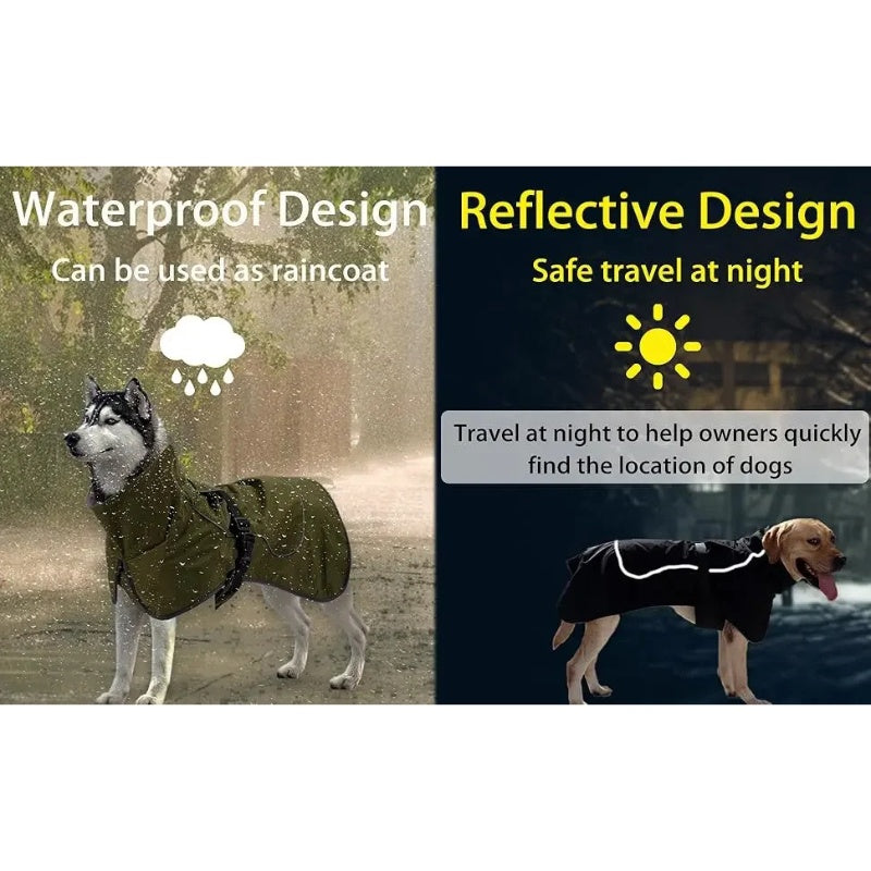 Waterproof Dog Raincoat with Soft Fleece Lining