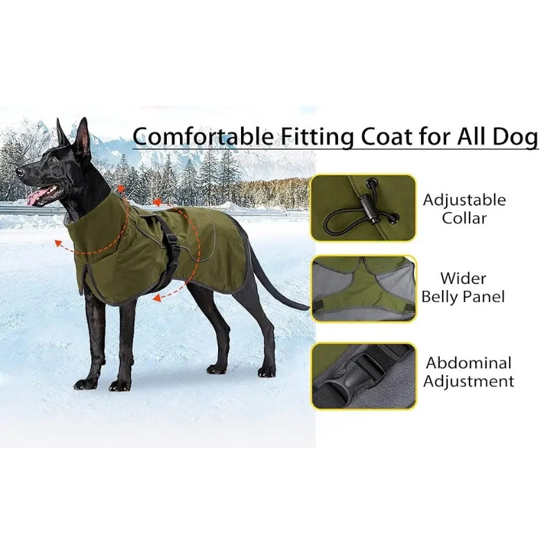 Waterproof Dog Raincoat with Soft Fleece Lining