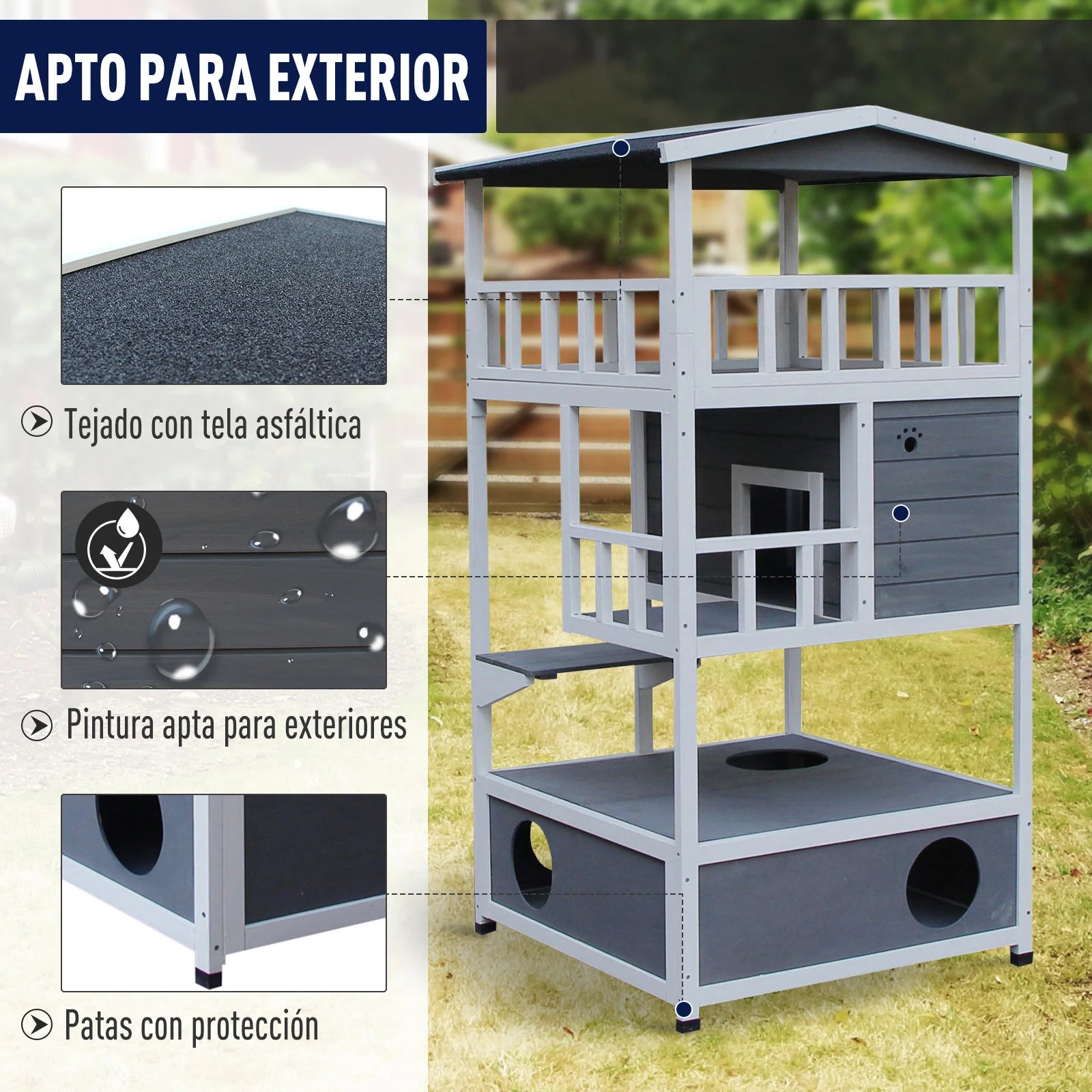 Wooden Exterior Cat House