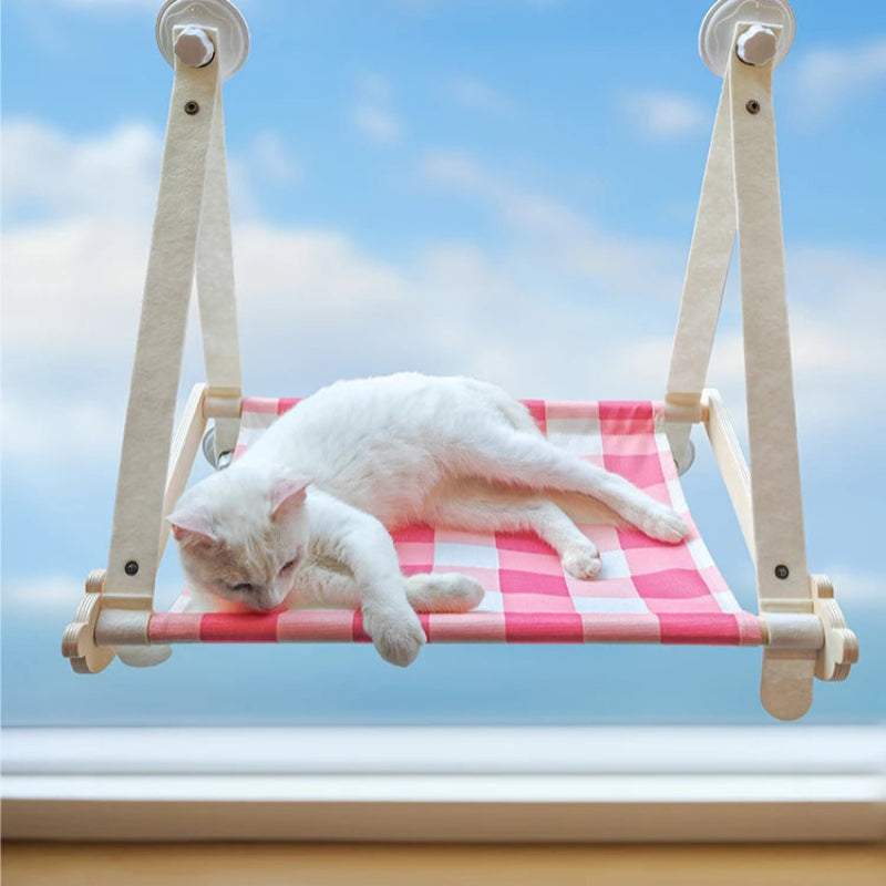 Wooden Window Cat Hammock Mat