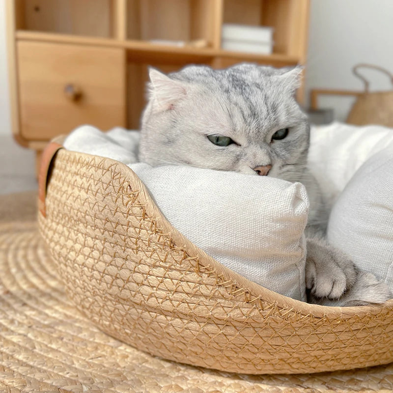 Woven Bamboo Pet Bed
